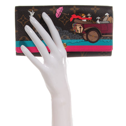 Louis Vuitton Monogram 2015 Christmas Animation Sarah Wallet Hibiscus 2 of 8