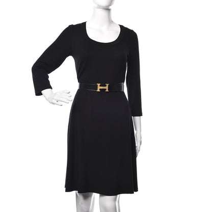 Hermes Box Togo 32mm Guilloche H Belt 90 Black Etain 2 of 7