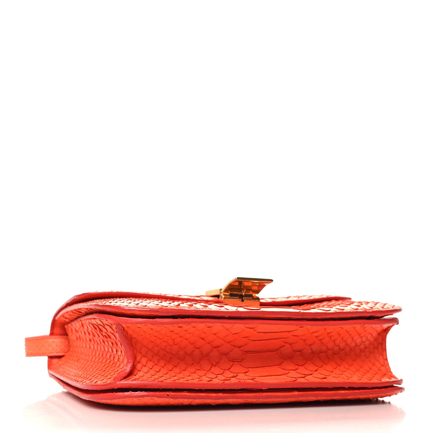Celine Snakeskin Classic Box Flap Orange 4 of 10