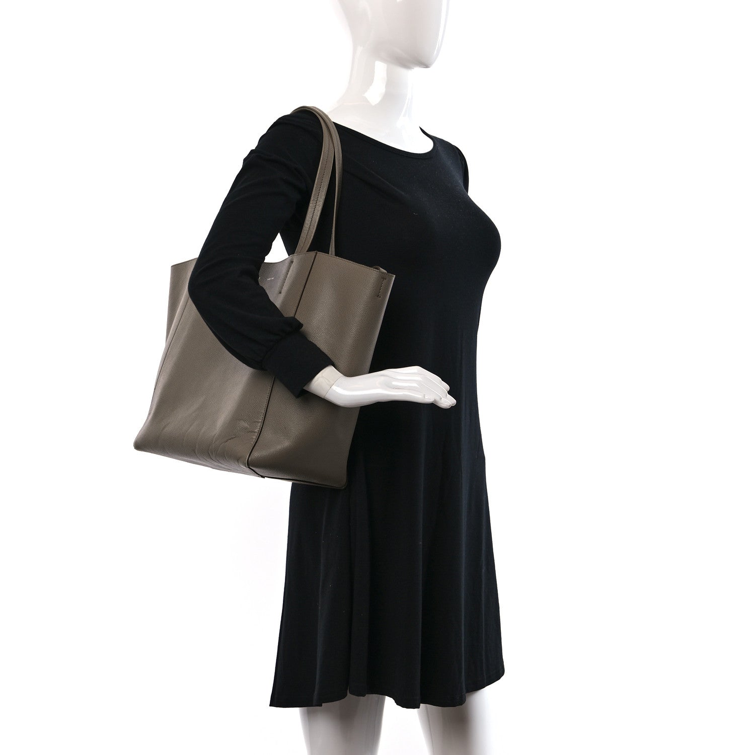 Celine Grained Calfskin Medium Horizontal Cabas Phantom Taupe 2 of 11