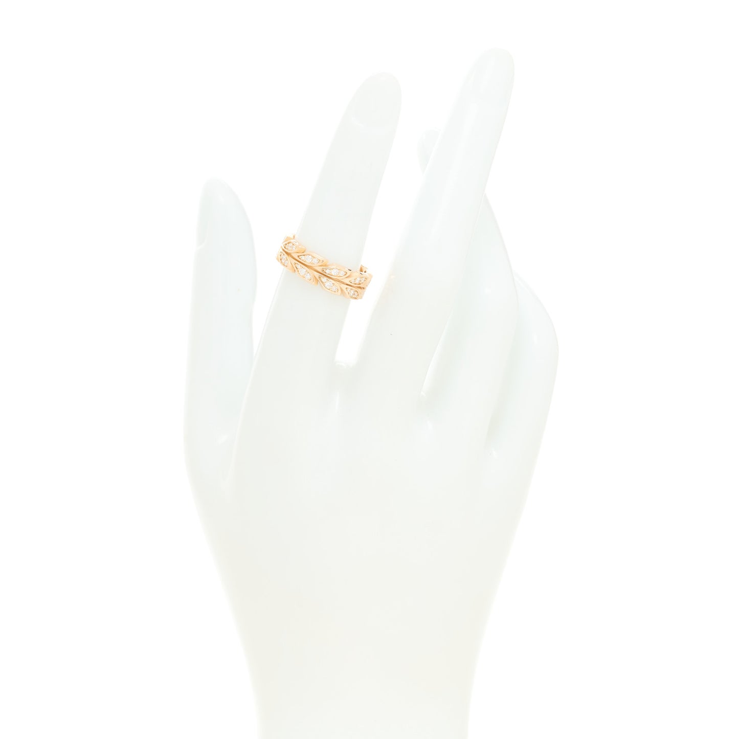 18K Rose Gold Diamond Victoria Vine Band Ring 51 5.75