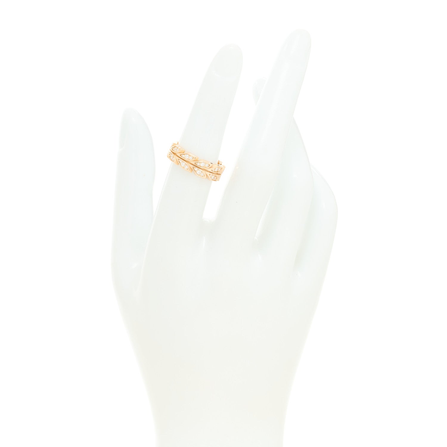 Tiffany 18K Rose Gold Diamond Victoria Vine Band Ring 51 5.75 2 of 5