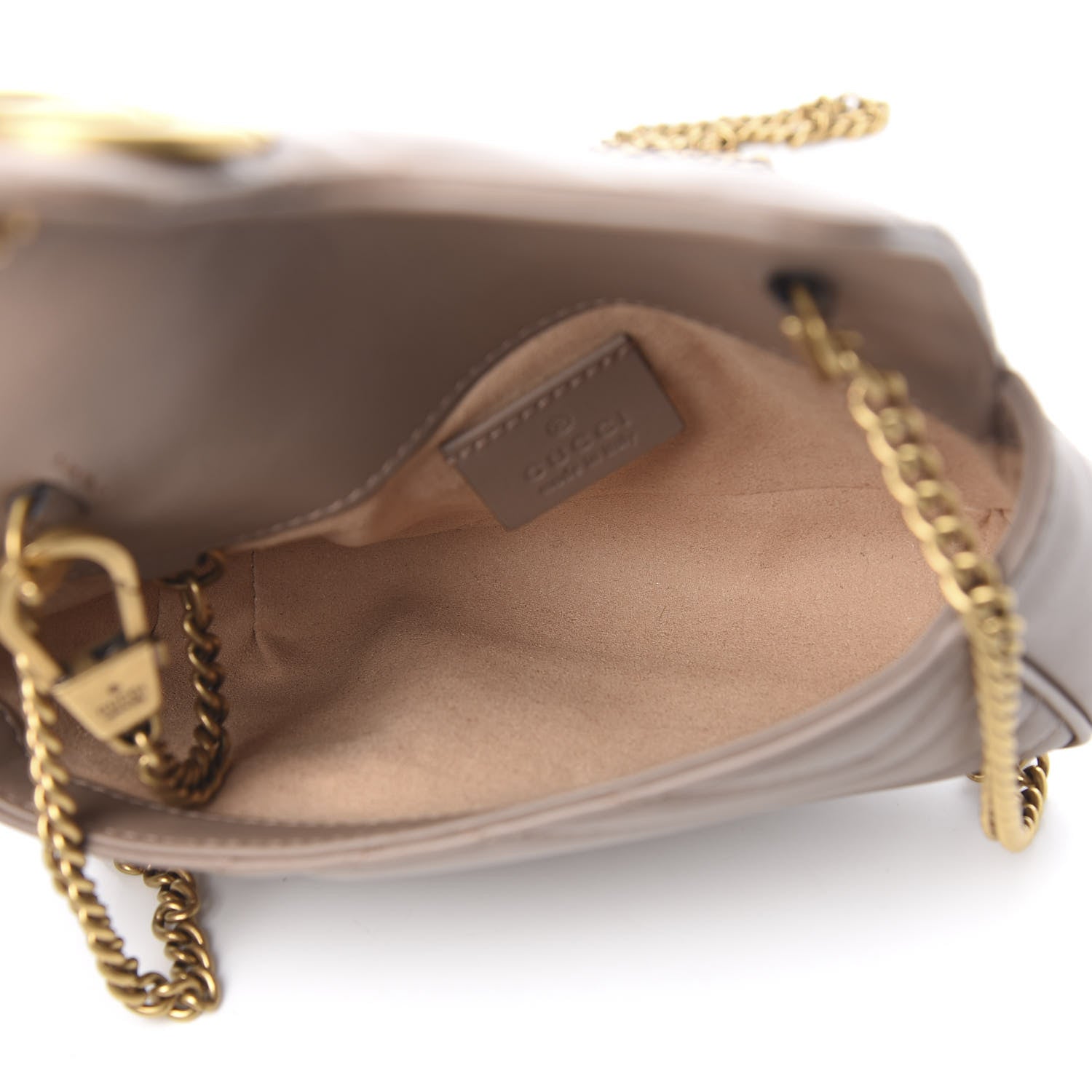 Gucci Calfskin Matelasse Super Mini GG Marmont Shoulder Bag Porcelain Rose 4 of 10
