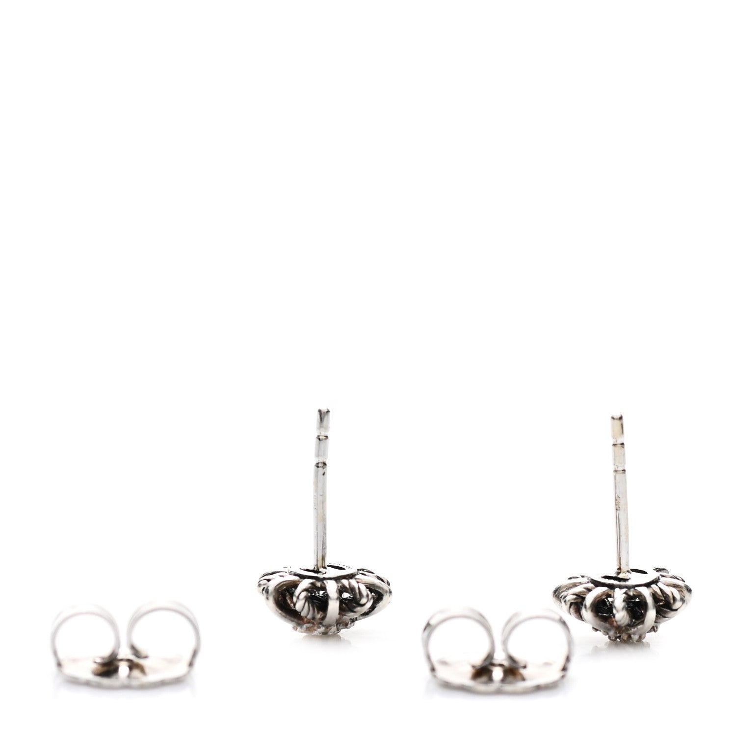 David Yurman Sterling Silver Diamond 10mm Starburst Earrings 3 of 4