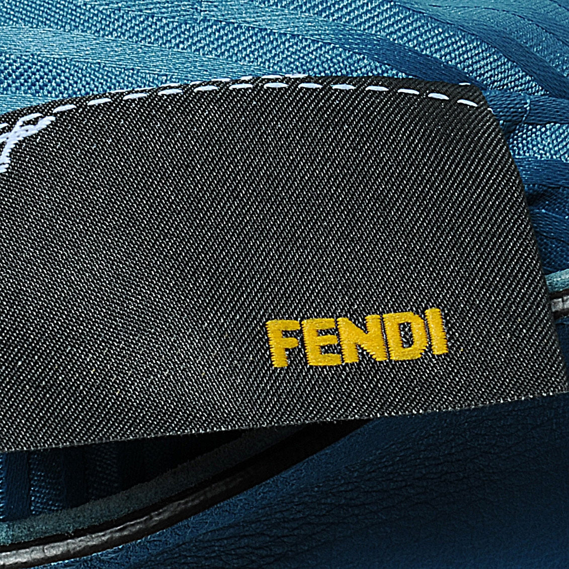 Fendi Vitello Elite Medium 2Jours Tote Turquoise 3 of 9