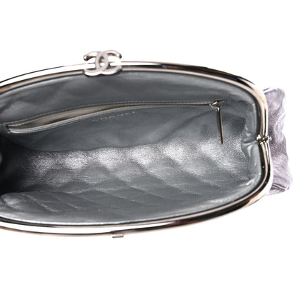 Chanel Metallic Aged Calfskin Quilted Timeless Clutch Silver 5 of 8