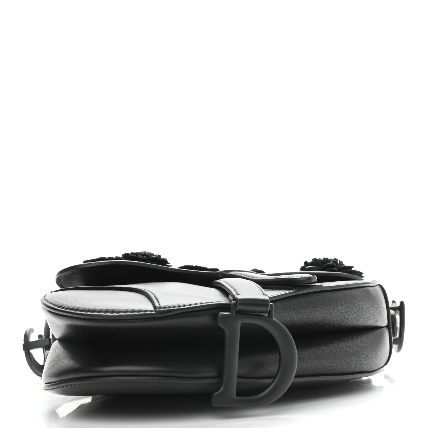Christian Dior Lambskin Mini 3D Floral Saddle Bag Black 4 of 10