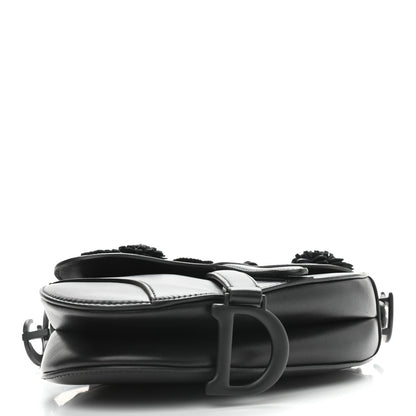 Christian Dior Lambskin Mini 3D Floral Saddle Bag Black 4 of 10