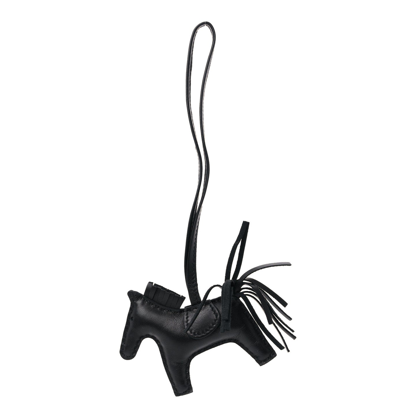 Milo Lambskin Grigri Rodeo Horse Bag Charm PM So Black