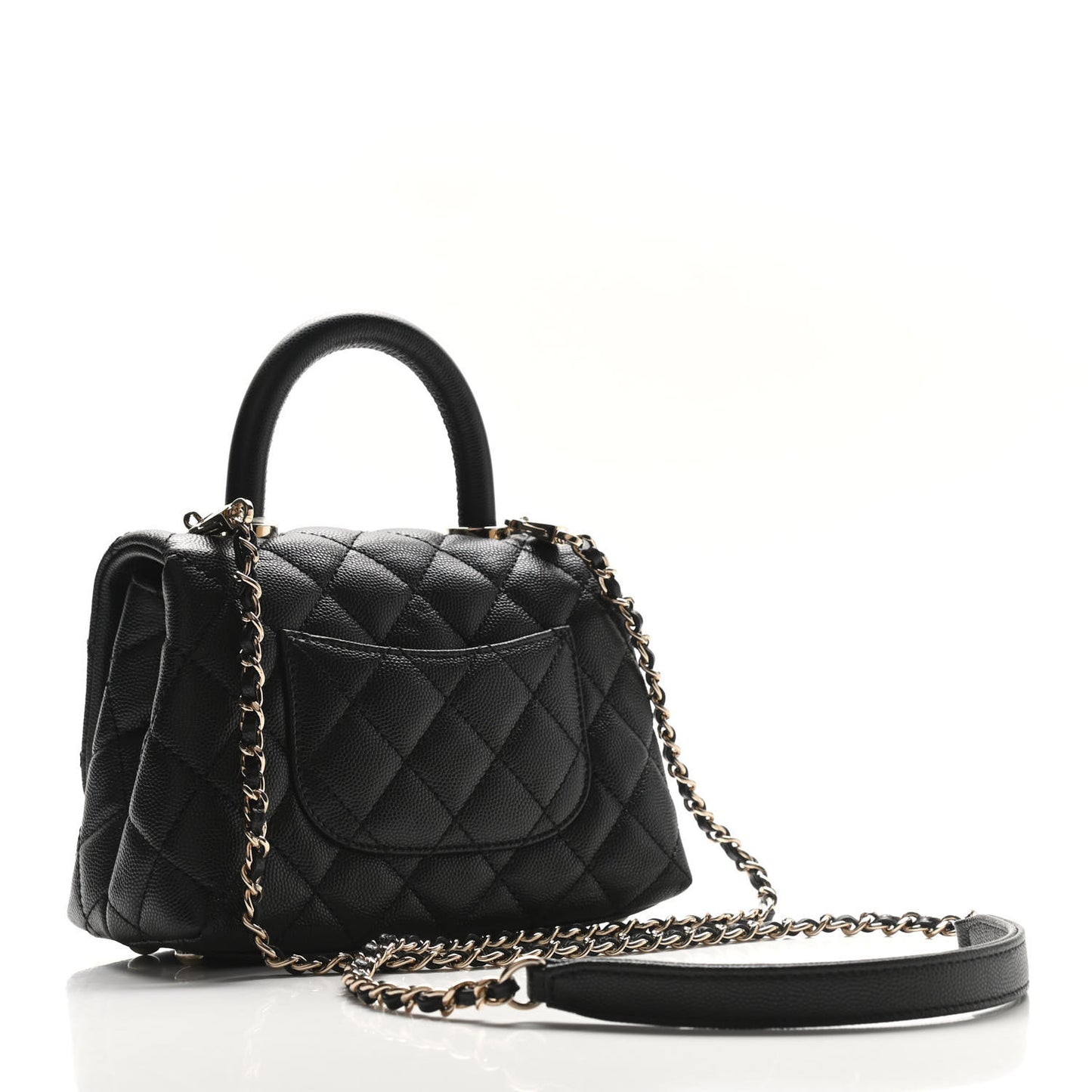 Caviar Quilted Extra Mini Coco Handle Flap Black