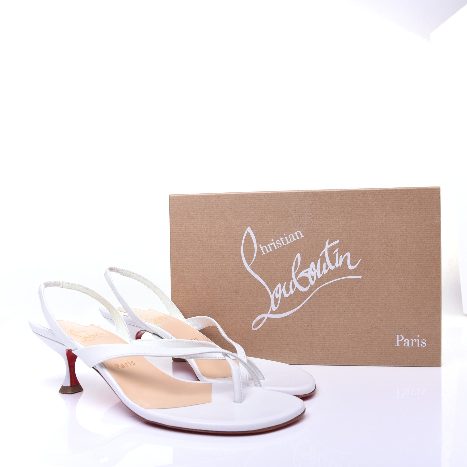 Christian Louboutin Kid Taralita 55 Thong Sandals 39.5 White 11 of 11