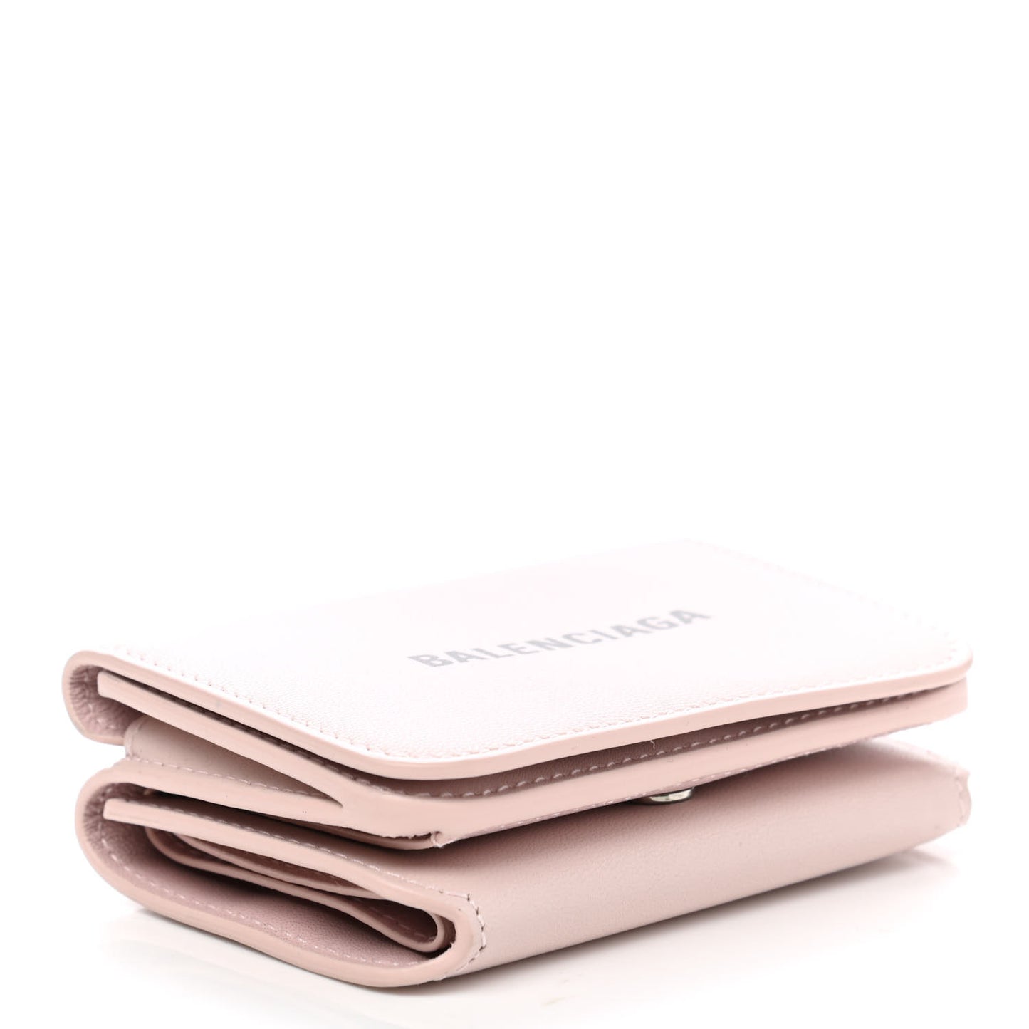 Flat Calfskin Logo Mini Cash Wallet Light Rose Black