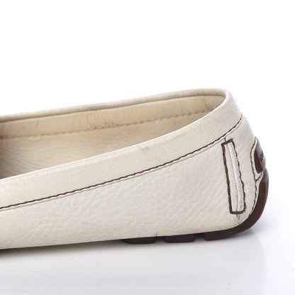 Louis Vuitton Grained Calfskin Oxford Loafers 38.5 White 16 of 19