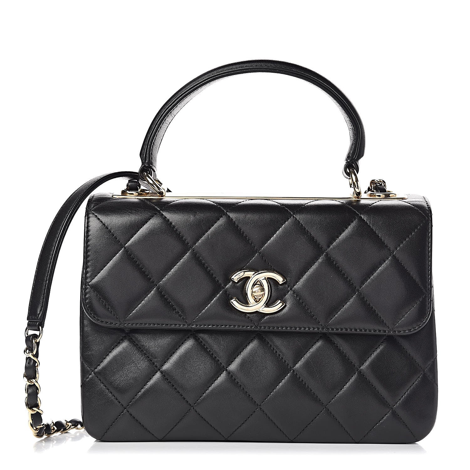 Chanel Lambskin Quilted Small Trendy CC Dual Handle Flap Bag Black 1 of 14