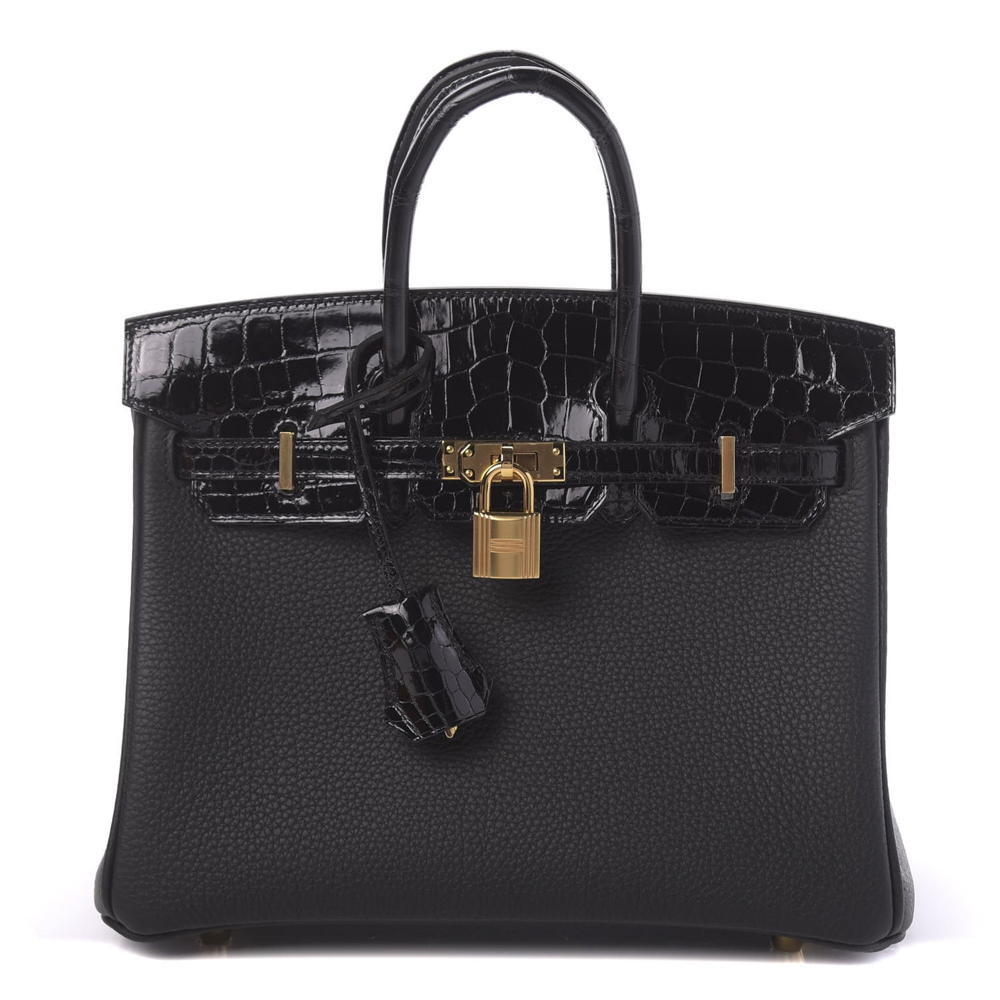 Togo Shiny Niloticus Crocodile Birkin Touch 25 Black