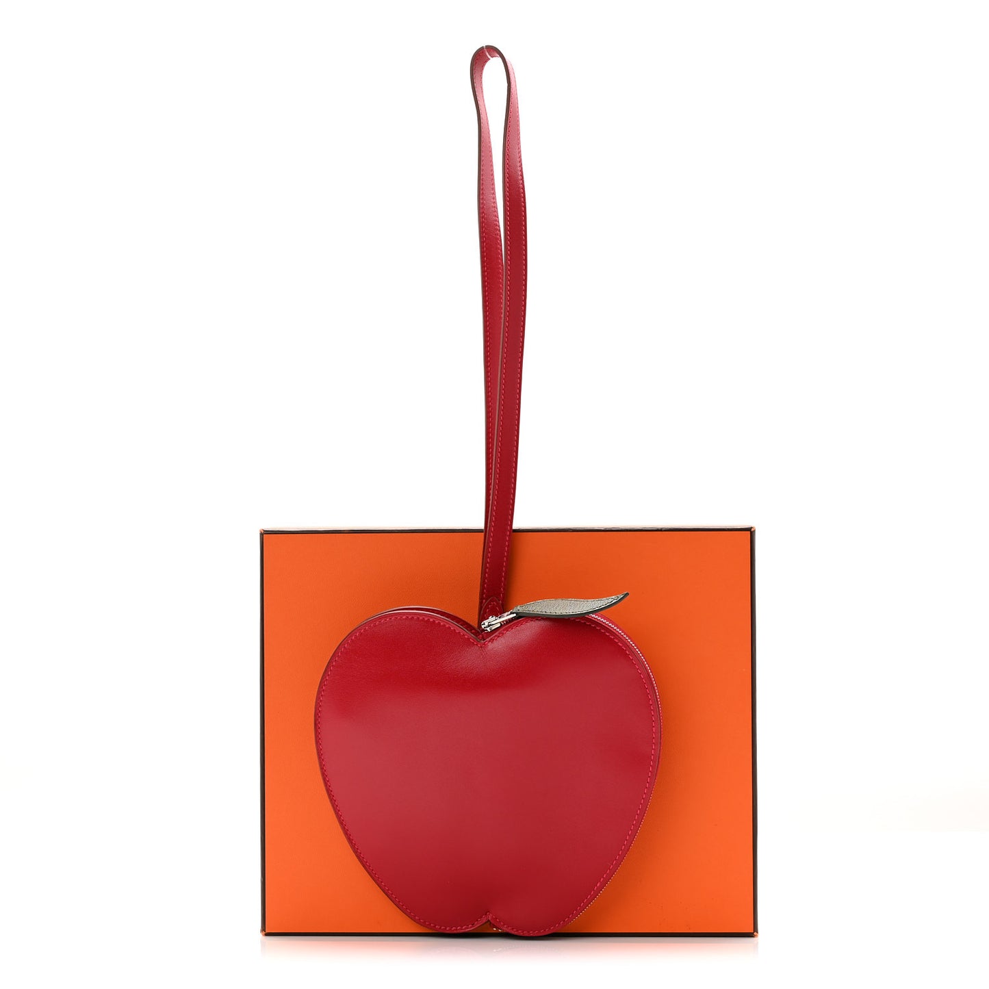Tadelakt Chevre Tutti Frutti Pomme Purse Wristlet Rouge Vif