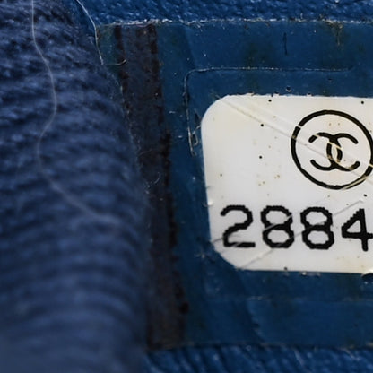 Chanel Denim Quilted Denim Trip Vanity Cosmetic Case Blue 7 of 10