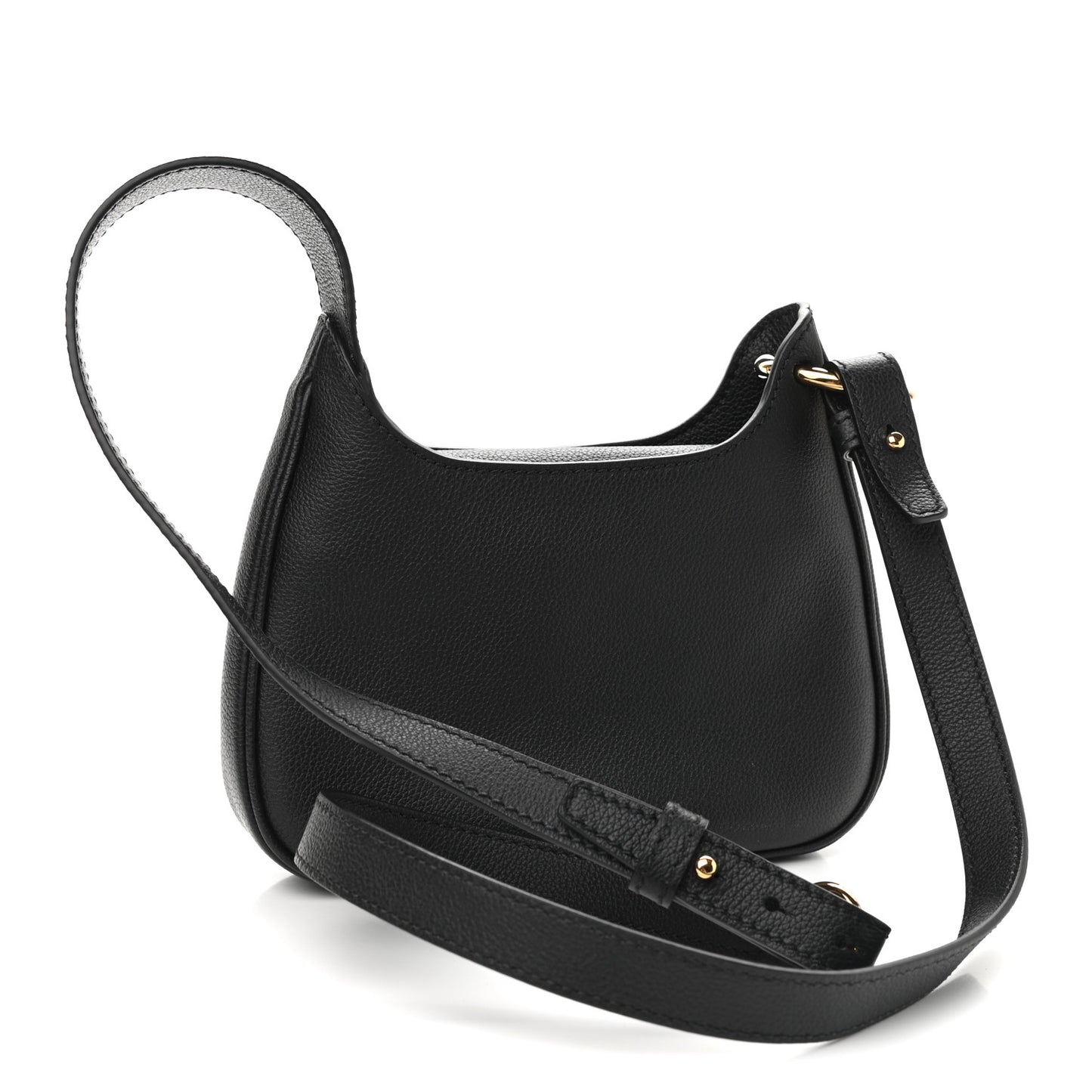 Calfskin La Medusa Small Hobo Crossbody Black