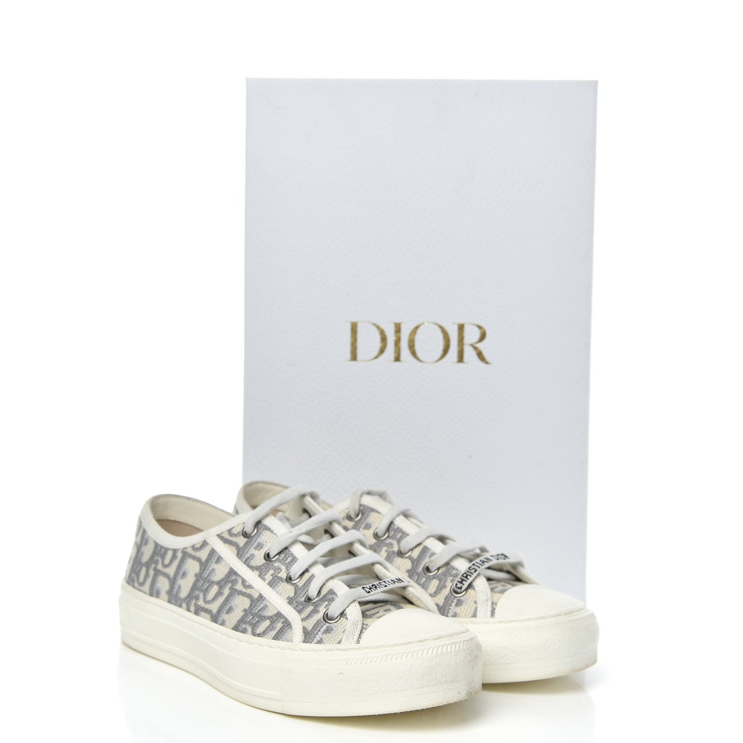 Christian Dior Canvas Oblique Walk'N'Dior Low Top Sneakers 36 Grey Stone 10 of 10