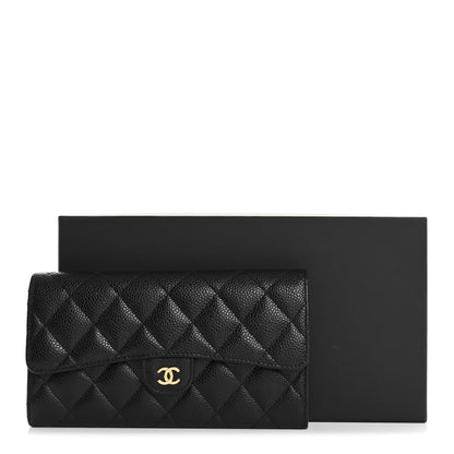 Chanel Caviar Quilted Large Gusset Flap Wallet Black 9 of 9