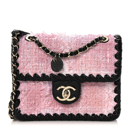 Chanel Tweed Braided Calfskin Mini My Own Frame Flap Pink Black 1 of 10