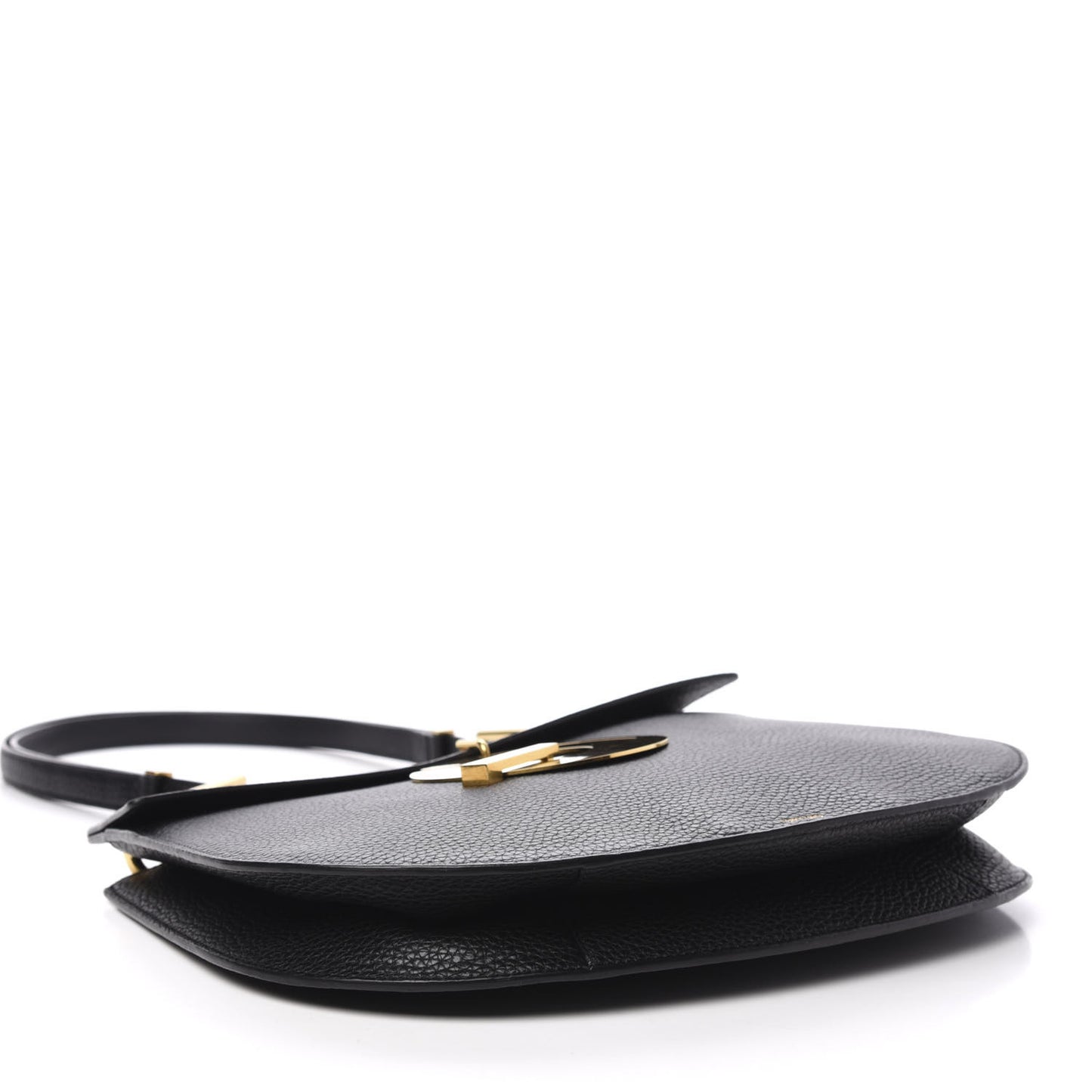 Grained Calfskin Ariel Shoulder Bag Black