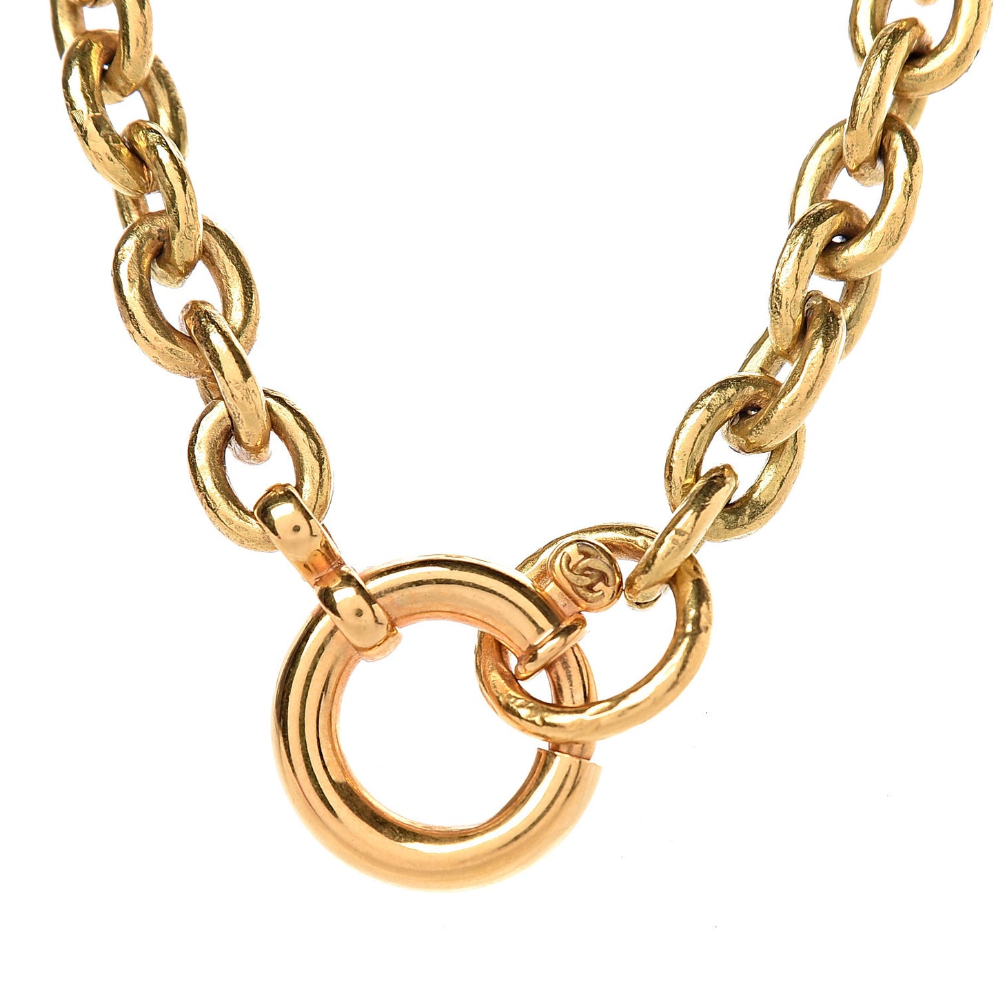 CC Pendant Chain Necklace Gold
