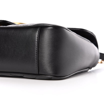 Gucci Calfskin Matelasse Small GG Marmont Shoulder Bag Black 12 of 13
