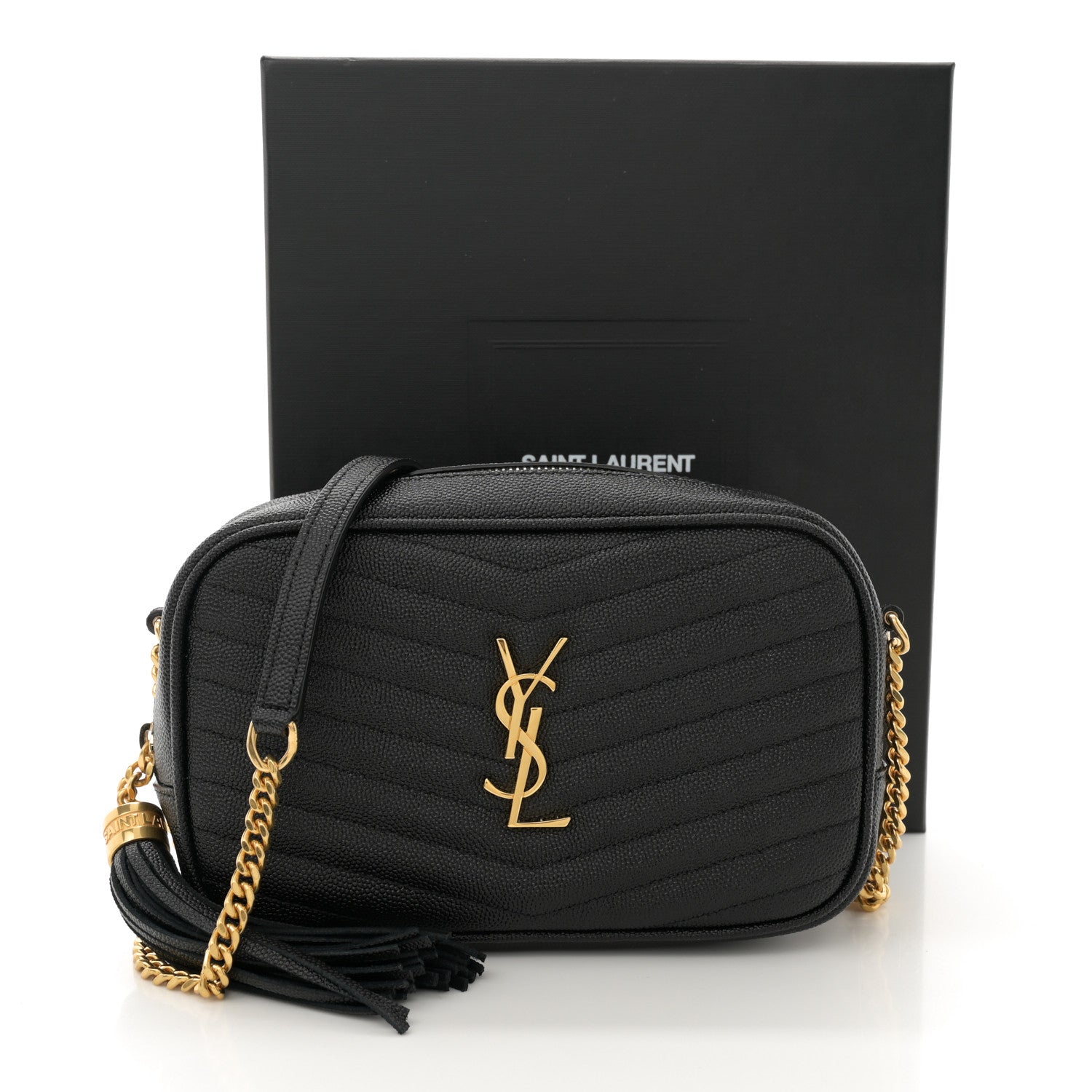 Saint Laurent Grain De Poudre Matelasse Monogram Mini Lou Camera Bag Black 11 of 11