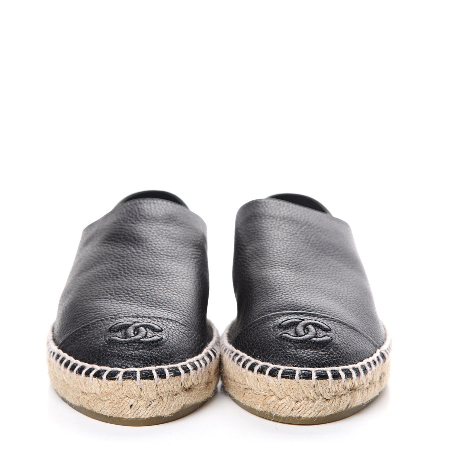 Chanel Grained Calfskin CC Espadrilles 41 Black 2 of 10