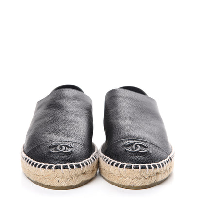 Chanel Grained Calfskin CC Espadrilles 41 Black 2 of 10