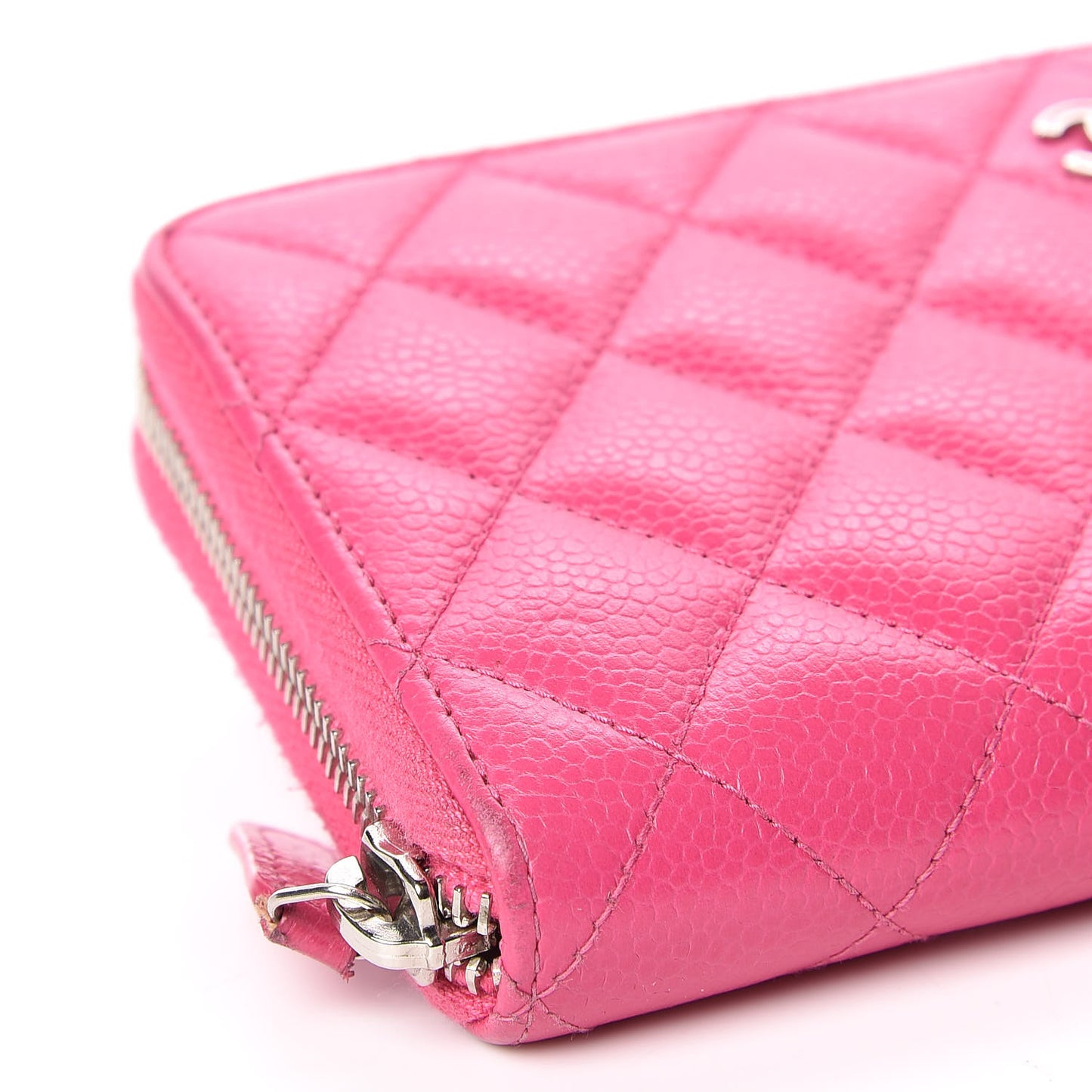 Caviar Quilted Large Gusset Zip Around Wallet Pink
