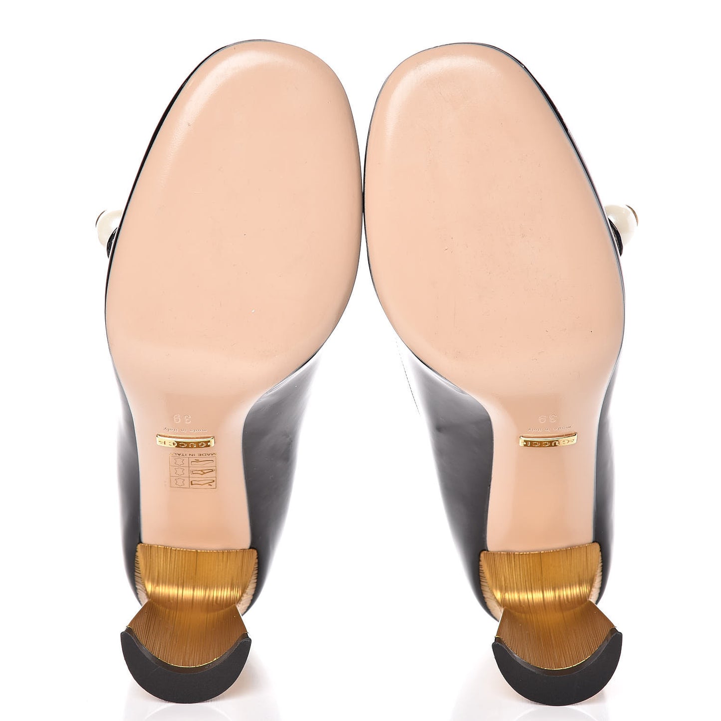 Vernice Pearl Arielle Mary Jane Pumps 39 Black