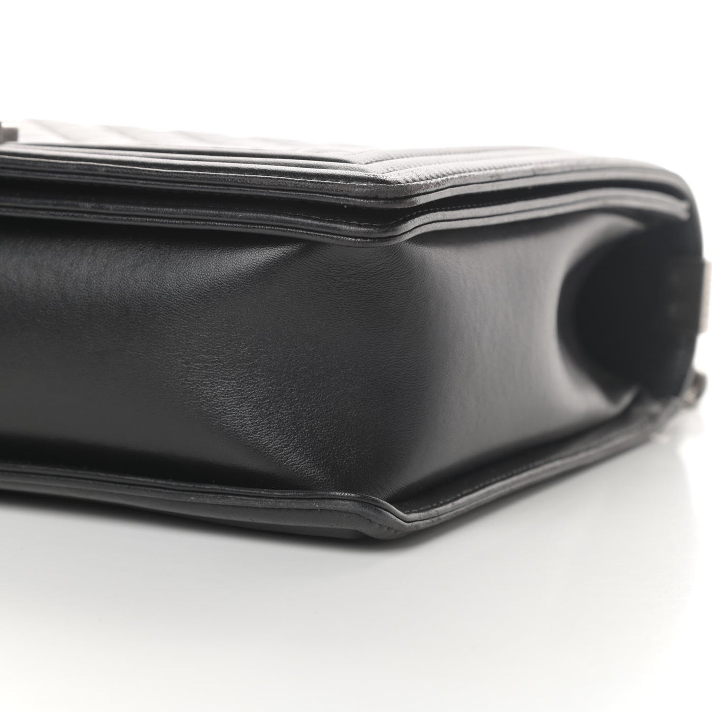 Lambskin Quilted Large Boy Flap Black
