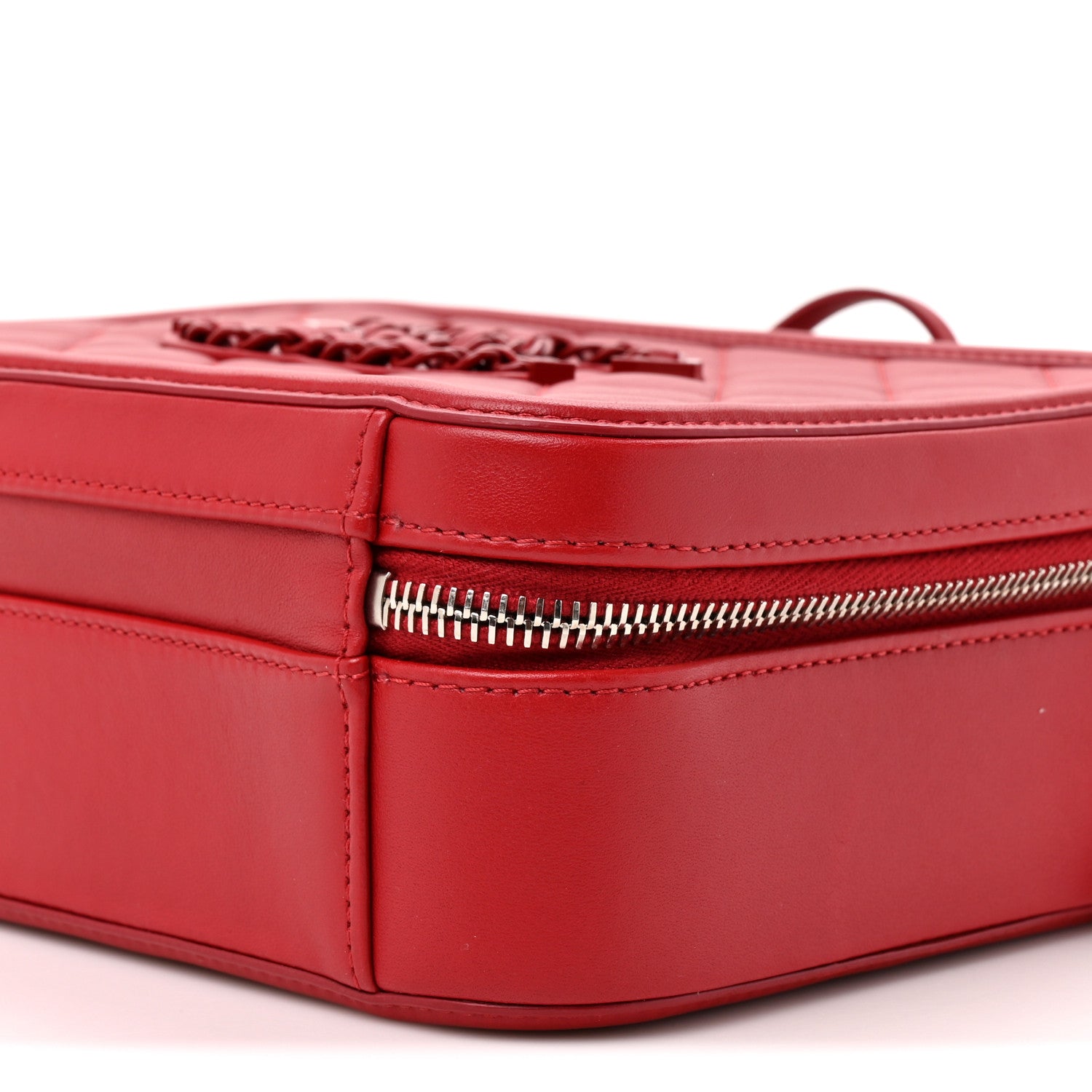 Chanel Lambskin Quilted Medium CC Filigree Vanity Case Dark Red 8 of 11
