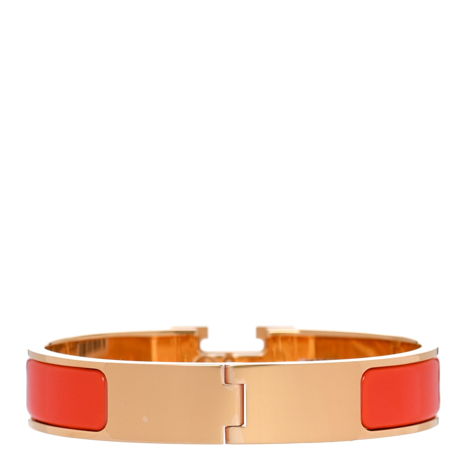 Hermes Enamel Narrow Clic Clac H Bracelet PM Orange Fruite 3 of 5