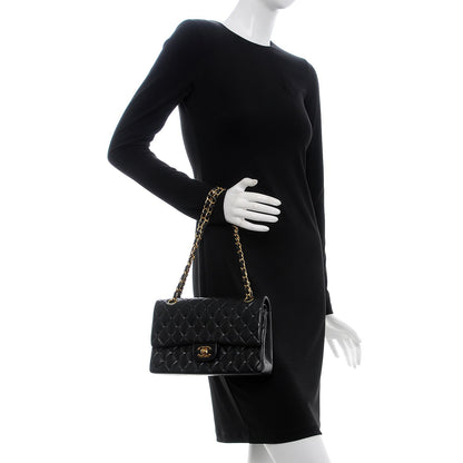 Chanel Lambskin Quilted Medium Double Flap Black 3 of 9