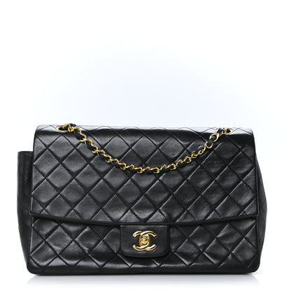 Chanel Lambskin Quilted XL Jumbo Single Flap Black 1 of 10