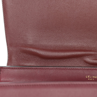 Celine Drummed Calfskin Suede Medium Trapeze Burgundy 12 of 16