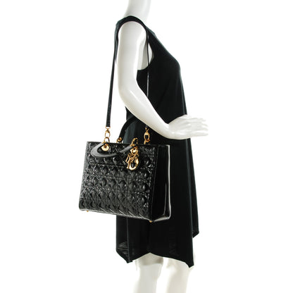 Christian Dior Patent Cannage Large Lady Dior Black 2 of 7
