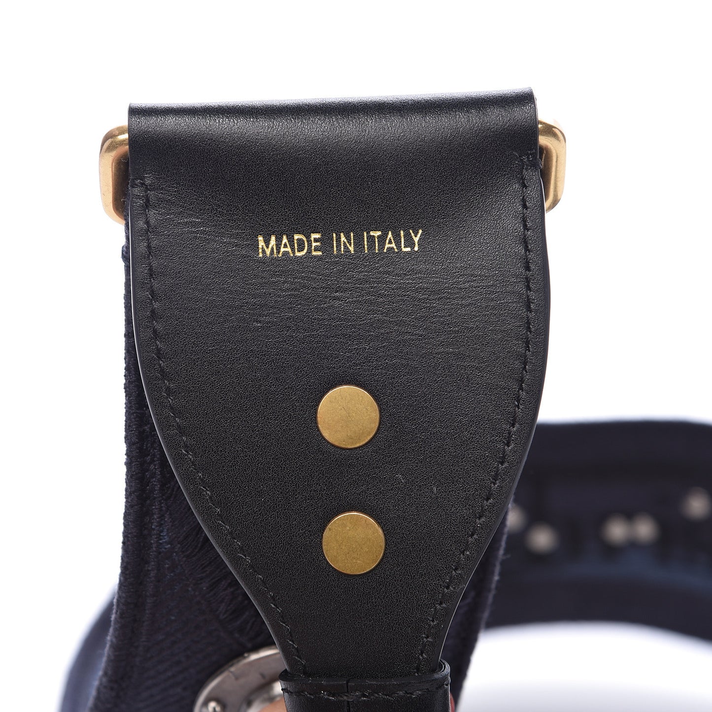Canvas Embroidered Studded Camouflage Shoulder Strap Blue