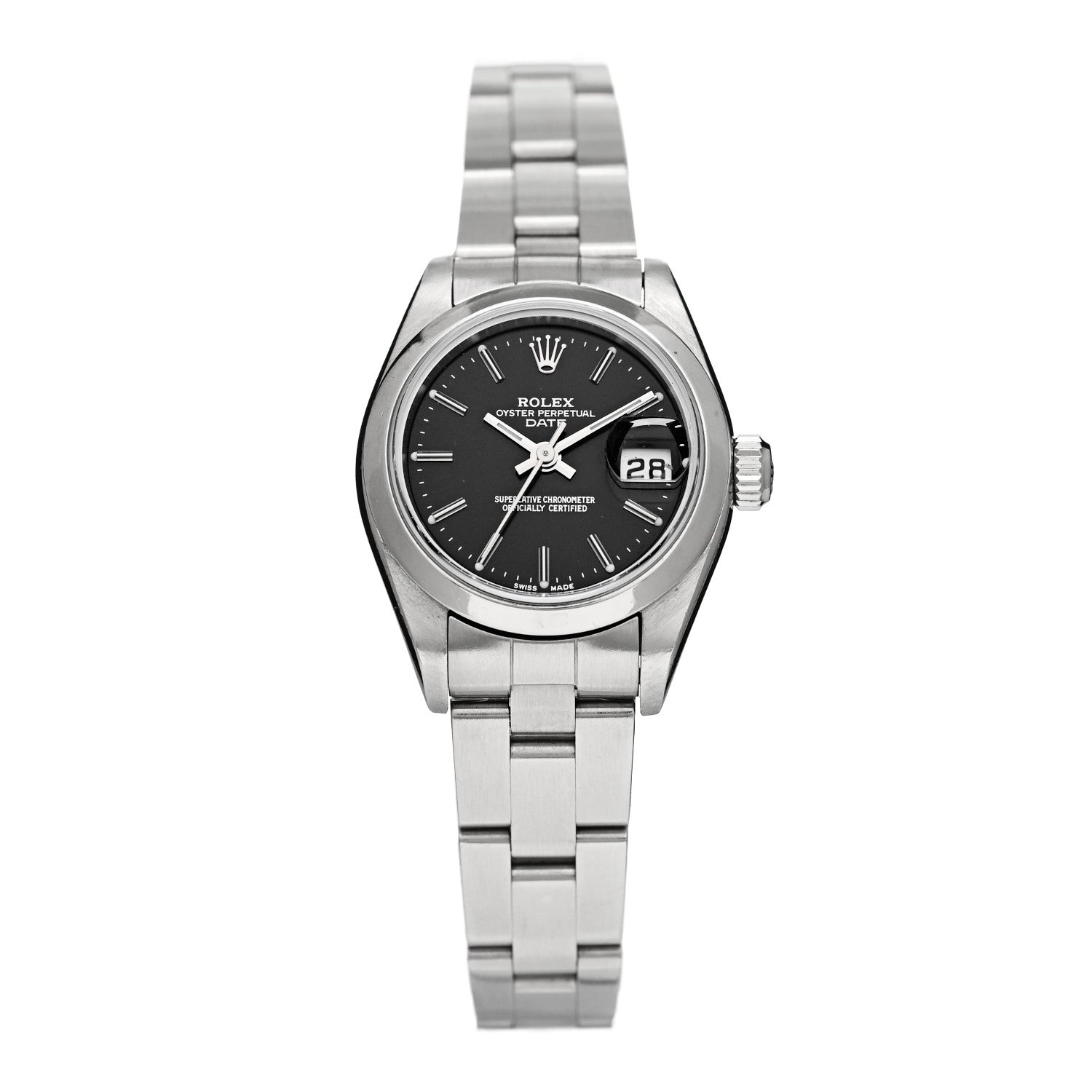 Rolex Stainless Steel 26mm Oyster Perpetual Date Watch Black 79160 1 of 4