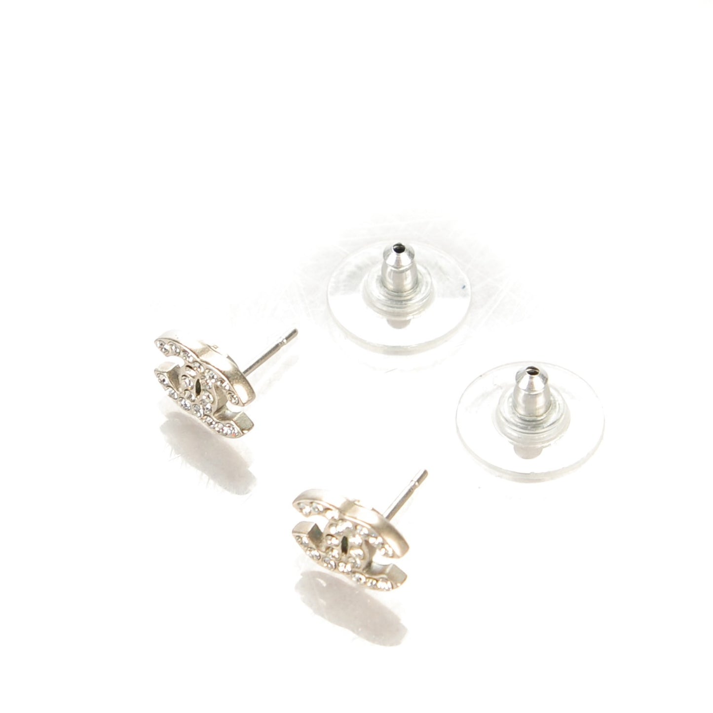 Crystal Timeless CC Earrings Silver