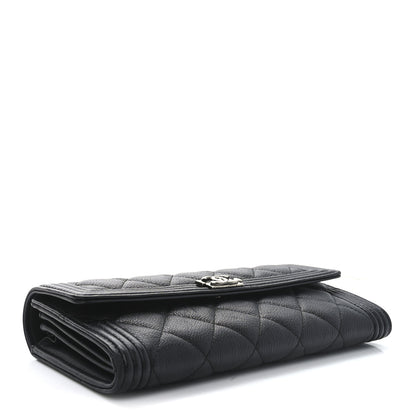 Chanel Caviar Quilted Large Boy Gusset Flap Wallet Black 4 of 10