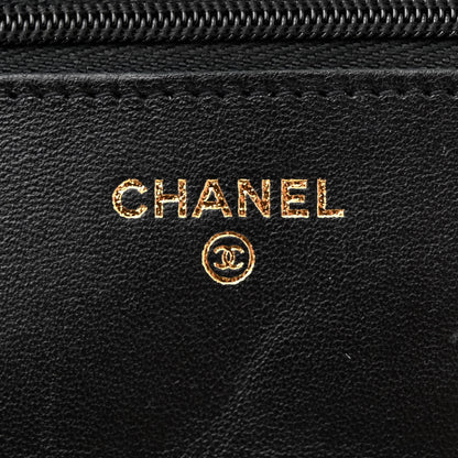 Chanel Lambskin Quilted Wallet On Chain WOC Black 6 of 13