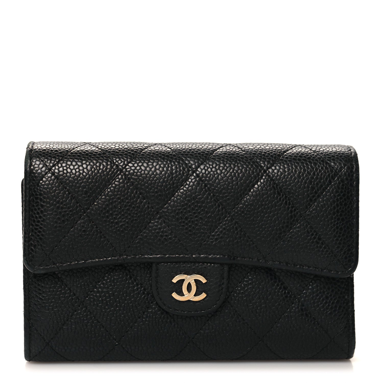 Chanel Caviar Quilted Medium Flap Wallet Black 1 of 11