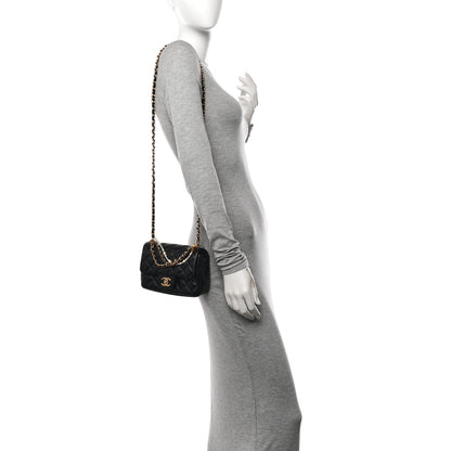 Chanel Shiny Lambskin Quilted Pearl Twist Mini Square Flap Black 2 of 11