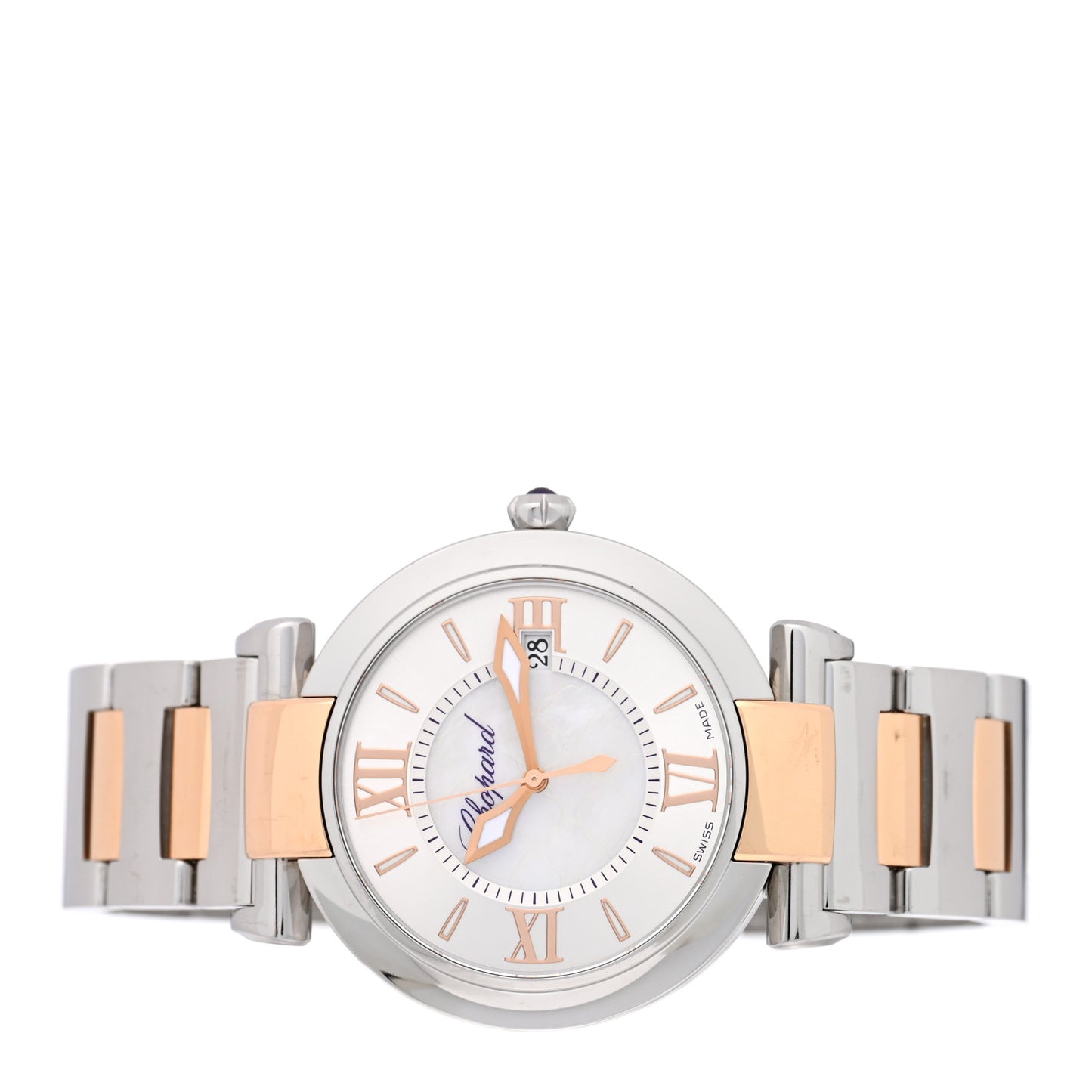 Stainless Steel 18K Rose Gold Mother of Pearl 36mm Imperiale Quartz Watch