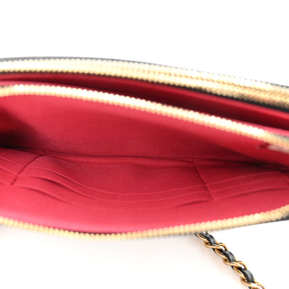 Chanel Glazed Aged Calfskin Quilted CC Small Clutch With Chain Black 6 of 14