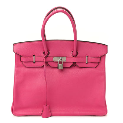 Hermes Chevre Mysore Horseshoe Birkin 35 Rose Shocking Orange 1 of 11